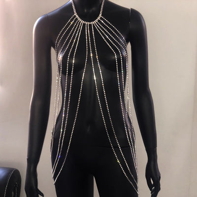 Collar Exagerado Multicapas con Cristales Brillantes - Image 2
