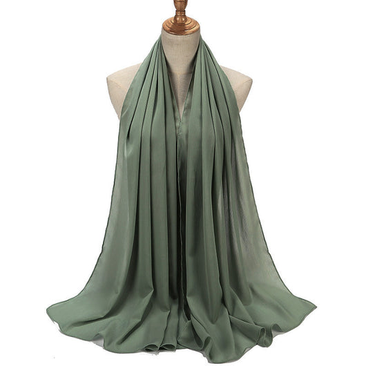 Pañuelo Chifón Plisado Transpirable para Mujer - Diseño Monocromo Elegante - Image 20