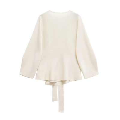 Blusa Tejida Larga con Cinturón para Mujer - Elegancia Moderna - Image 2