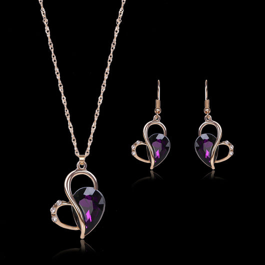 Conjunto de Dos Piezas: Collar y Aretes de Joyería Moderna