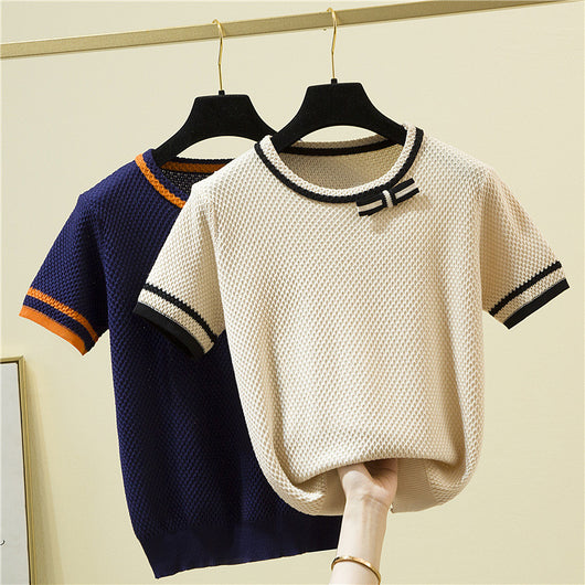 Suéter de Seda de Hielo Tejido para Mujer - Pullover Holgado y Transpirable