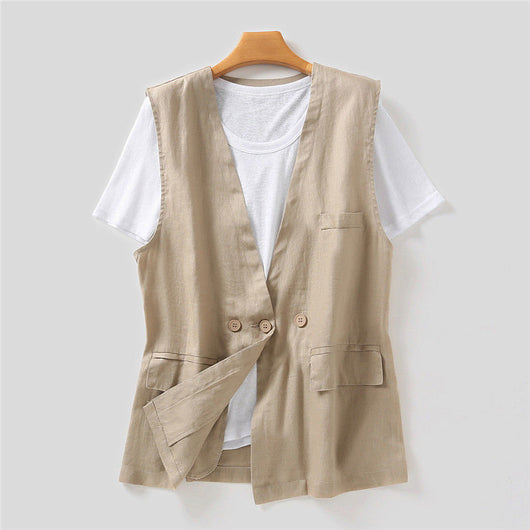 Chaleco Estilo Japonés de Algodón - Chaqueta Suelta y Casual