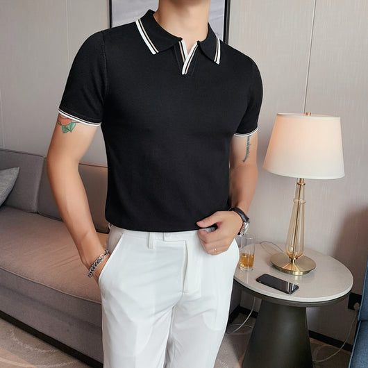 Polo Manga Corta Slim Fit Blanco - Tejido Fresco para Hombre - Image 3