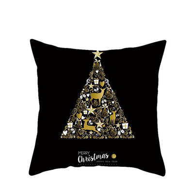 Funda de Almohada Navideña con Diseño de Ciervo y Patrón Geométrico - Image 58