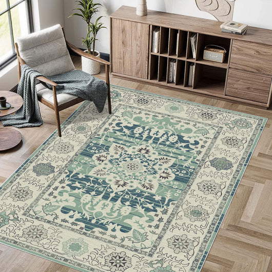 Tapete Bohemio Plegable de Cashmira Lavada para Sala