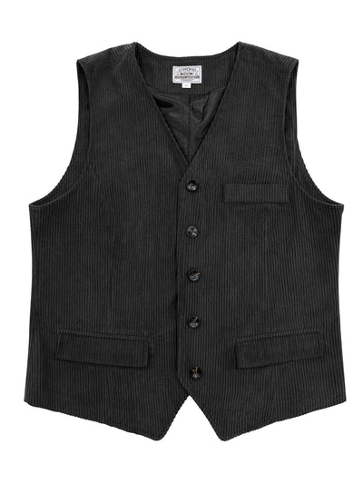 Chaleco de Pana para Hombre con Bolsillos de Patchwork y Chaqueta Exterior - Image 9