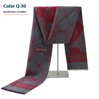 Bufanda Ejecutiva de Cachemira Rayada para Hombre Invierno - Image 35