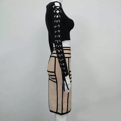 Vestido Strapless Dos Piezas con Lazada Cruzada - Image 7