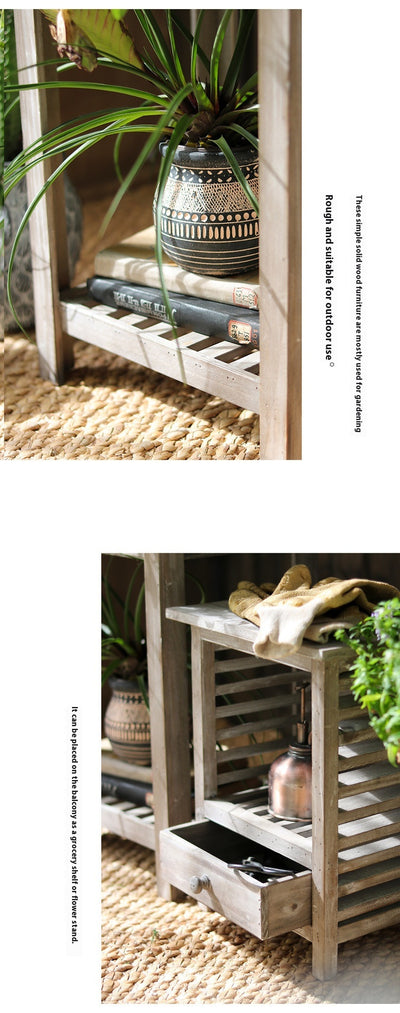 Estantería Retro Multifuncional de Madera Maciza - Image 15