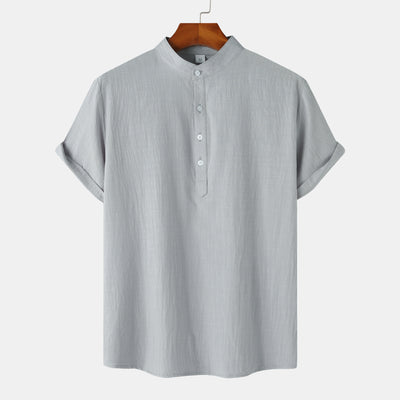 Camisa Casual de Manga Corta Básica para Hombre - Perfecta para Playa y Verano - Image 27