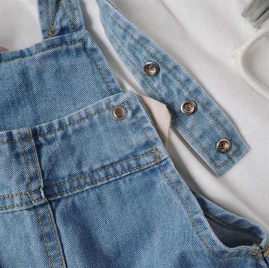 Pantalones Cortos Infantiles con Tirantes Denim Casual - Image 6