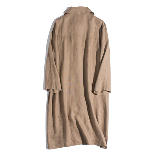 Abrigo Trench Coat de Algodón y Lino con Solapas Holgadas para Mujer - Image 15