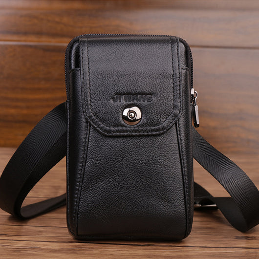 Bolsa Cintura de Cuero Genuino con Mochila Pequeña Multifuncional - Image 12