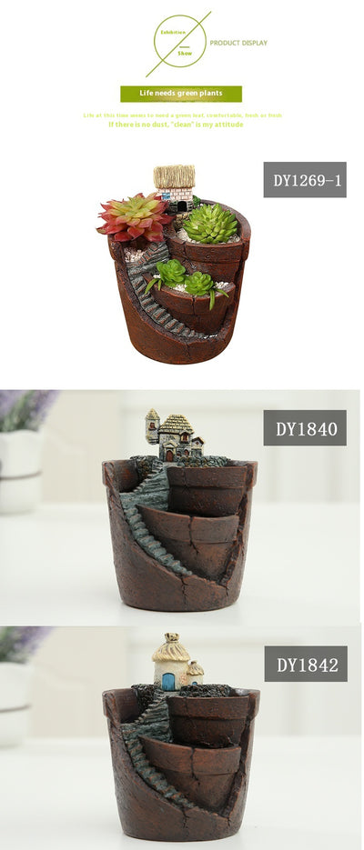 Maceta Decorativa con Suculentas - Miniatura de Jardín y Bonsái - Image 19