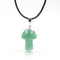 Natural Crystal Mini Pequeño Mushroom Pendant Necklace Verde aventurine