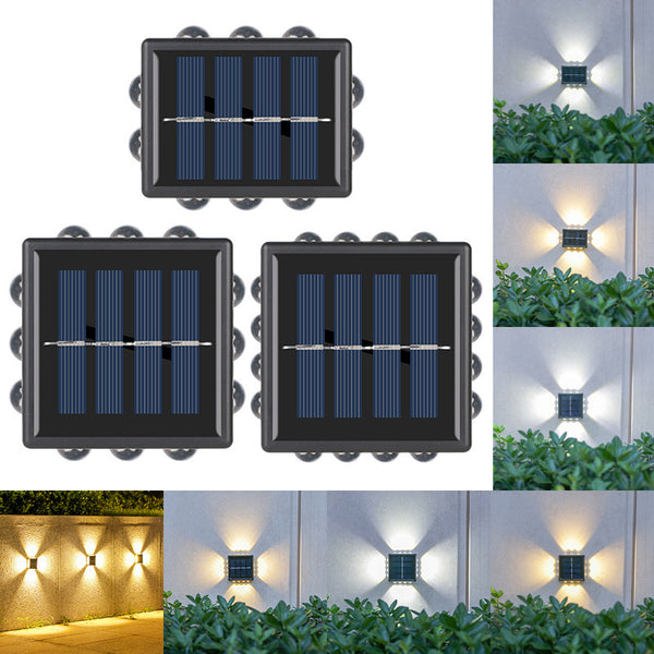Lámpara Solar de Pared Espejo Convexo para Exterior - Iluminación de Jardín y Villa