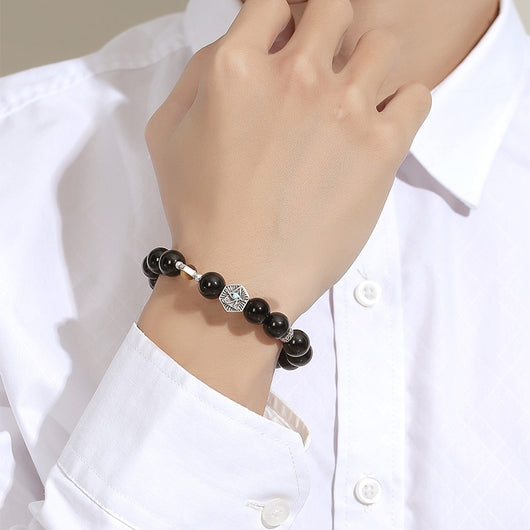 Pulsera Ojo de Tigre Retro para Hombre en Plata de Ley 925