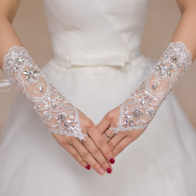 Guantes Largos Sin Dedos para Novia - Diseño Elegante con Correas - Image 2