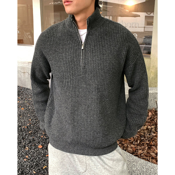 Suéter Cuello Alto con Cierre de Hombre para Otoño Invierno