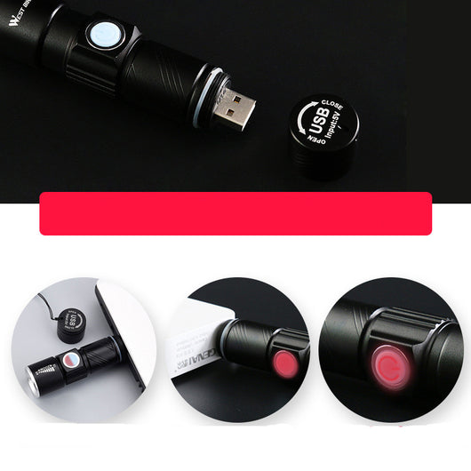 Luz Frontal LED para Bicicleta de Montaña - Recargable USB con Zoom Ajustable - Image 6