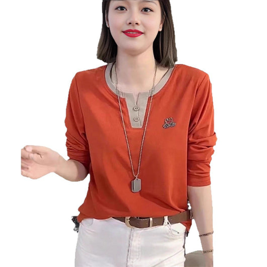 Blusa Casual para Mujer con Cuello V y Detalles de Strass - Image 6