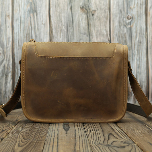 Bolsa Mensajero de Cuero Crazy Horse - Estilo Casual y Minimalista - Image 7