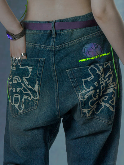 Pantalones Street Punk Holgados Rotos de Estilo Funcional - Image 5