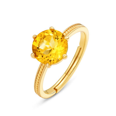 Anillo de Citrino Natural Chapado en Oro - Image 3