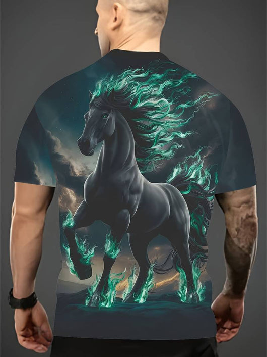Camiseta Manga Corta con Impresión 3D para Hombre - Image 26