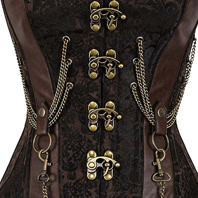 Chaleco Reductor Steampunk con Cadenas - Efecto Moldeador Frontal y Dorsal - Image 13