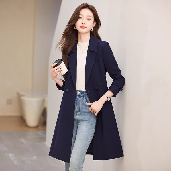 Abrigo Trench Coat Negro para Mujer - Elegancia de Otoño