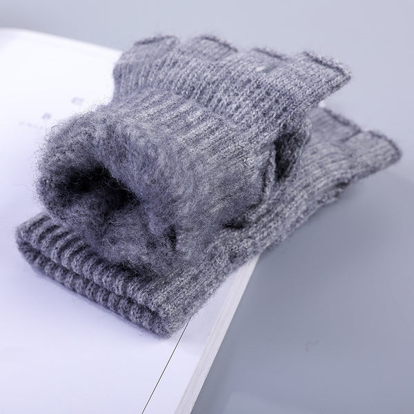 Guantes sin Dedos de Lana Tejida para Invierno Hombre
