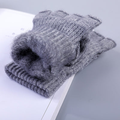 Guantes sin Dedos de Lana Tejida para Invierno Hombre - Image 2