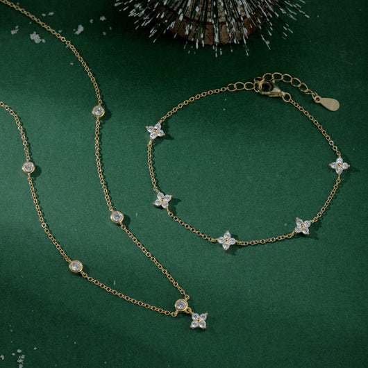 Collar y Pulsera de Plata Esterlina 925 Diseño Estrellado con Zirconia para Mujer - Image 4