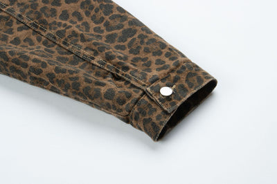 Abrigo Suelto Estampado Leopardo Vintage con Forro Grueso - Image 15