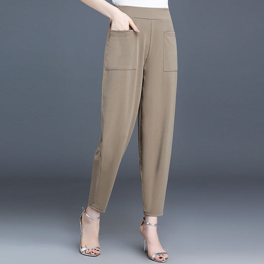 Pantalones Harem Mujer Cintura Alta Estilo Casual Bloomers - Image 13
