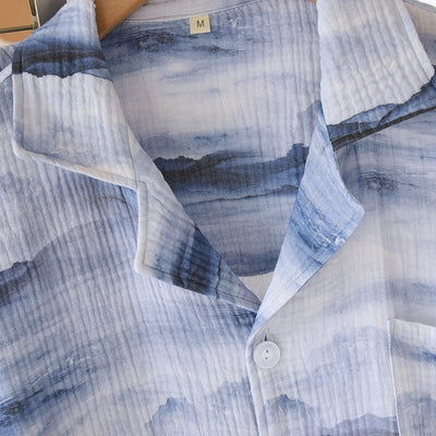 Pijama Corto para Hombre en Crepe de Algodón Doble Hilado - Image 10