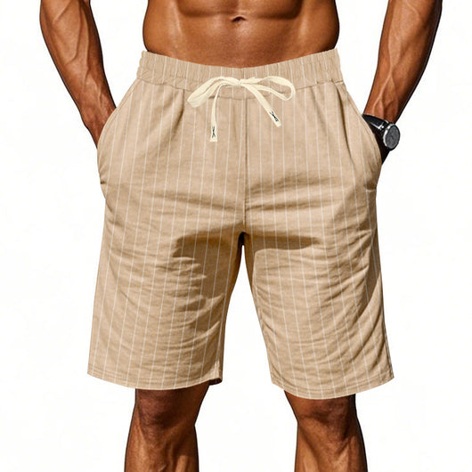 Shorts de Lino Holgados Transpirables Estilo Americano para Playa - Image 5