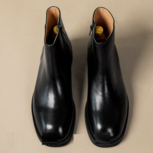 Botas Altas de Cuero para Hombre con Punta Cuadrada - Image 2