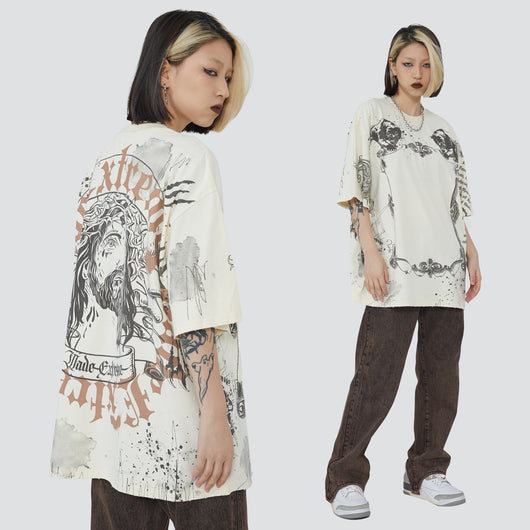 Playera Retro Americana Estampada Vintage Hip-hop Street Style - Image 13