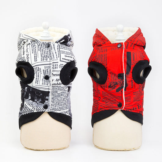 Ropa de Algodón Estampado Periódico para Mascotas - Image 8