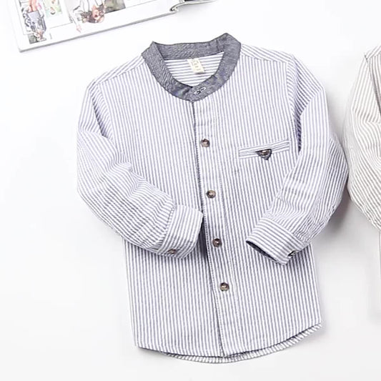 Camisa de Cuello Alto a Rayas para Niños y Bebés - Image 2