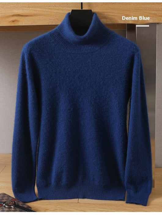 Suéter Pullover de Cuello Alto Holgado en Visón para Hombre - Invierno - Image 27