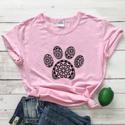 Camiseta Suelta Estampado Huellas Animales para Hombre y Mujer - Image 26