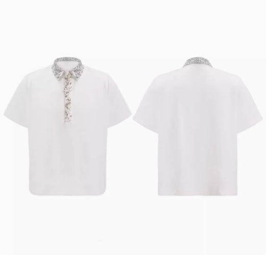 Blusa Suelta con Escote Cuadrado y Lentejuelas - Image 3