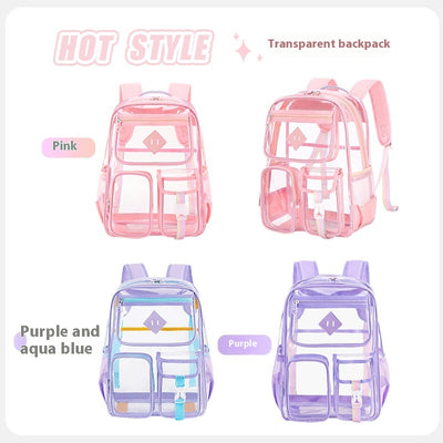 Mochila Escolar Transparente Impermeable para Primaria y Secundaria - Image 4
