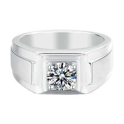 Anillo de Plata de Ley con Moissanita para Hombre - Image 4