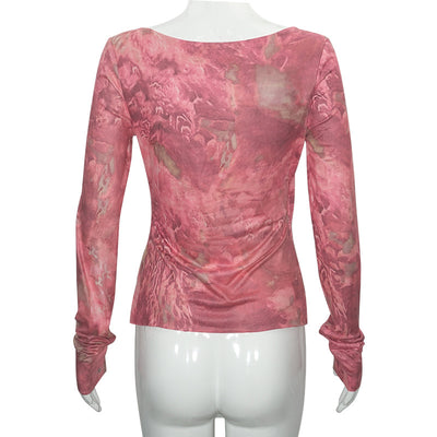 Blusa Larga Morada Degradado con Cuello en V y Cintura Ajustada - Image 18