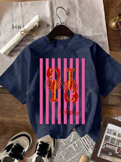 Camiseta Casual Cuello Redondo Estampa Langosta - Image 10