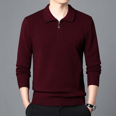 Suéter de Lana 100% Premium con Cuello Solapa - Manga Larga Tejida para Hombre - Image 12